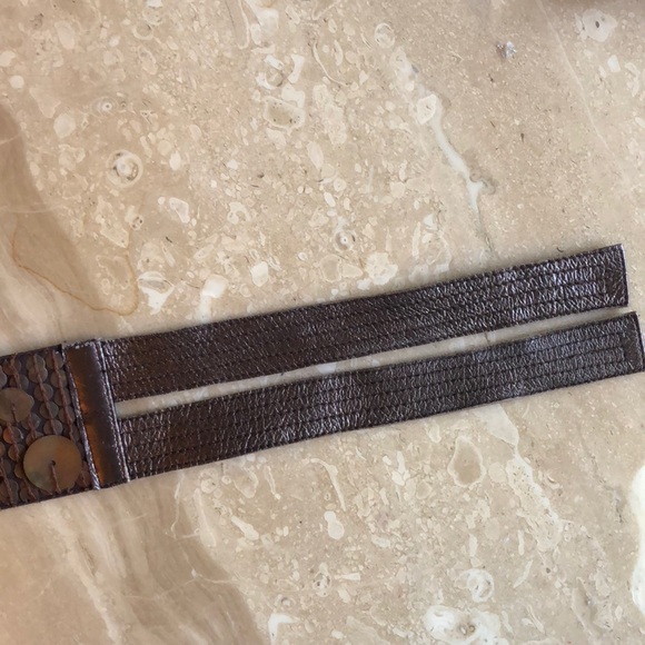 Ya-ya umber-brown belt with metallic discs - Picture 3 of 5